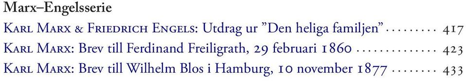 ........ 417 KARL MARX: Brev till Ferdinand Freiligrath, 29