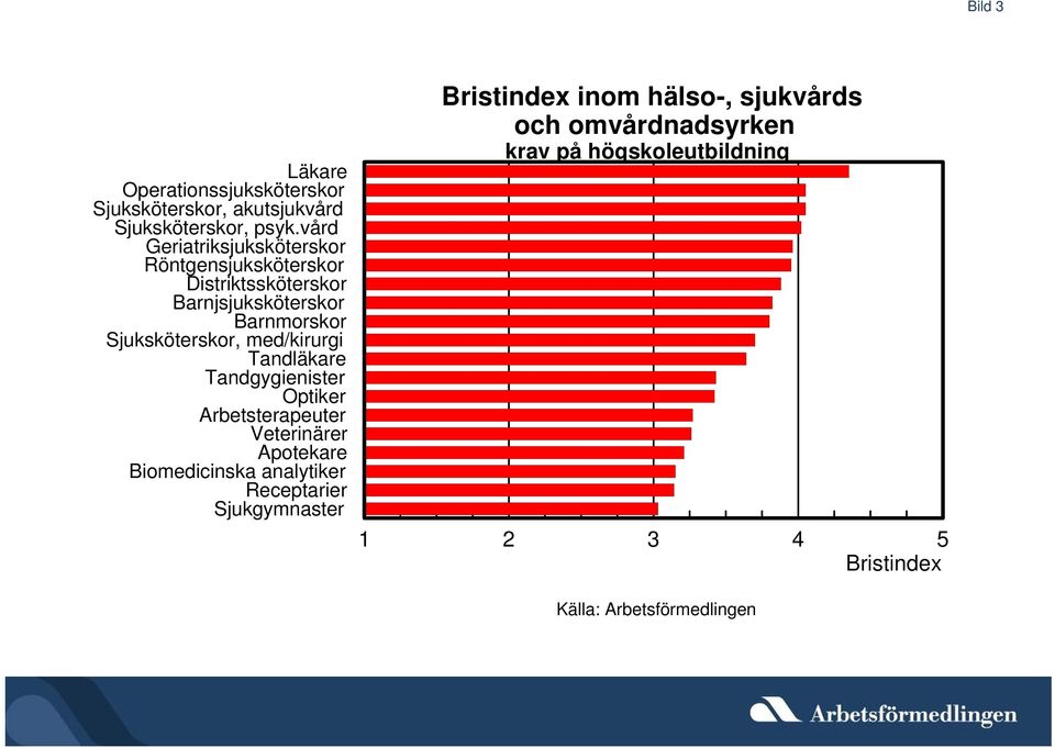 Sjuksköterskor, med/kirurgi Tandläkare Tandgygienister Optiker Arbetsterapeuter Veterinärer Apotekare