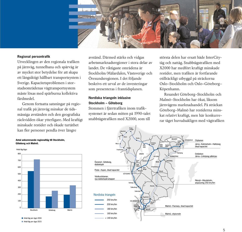 Genom fortsatta satsningar på regional trafik på järnväg minskar de tidsmässiga avstånden och den geografiska räckvidden ökar ytterligare.