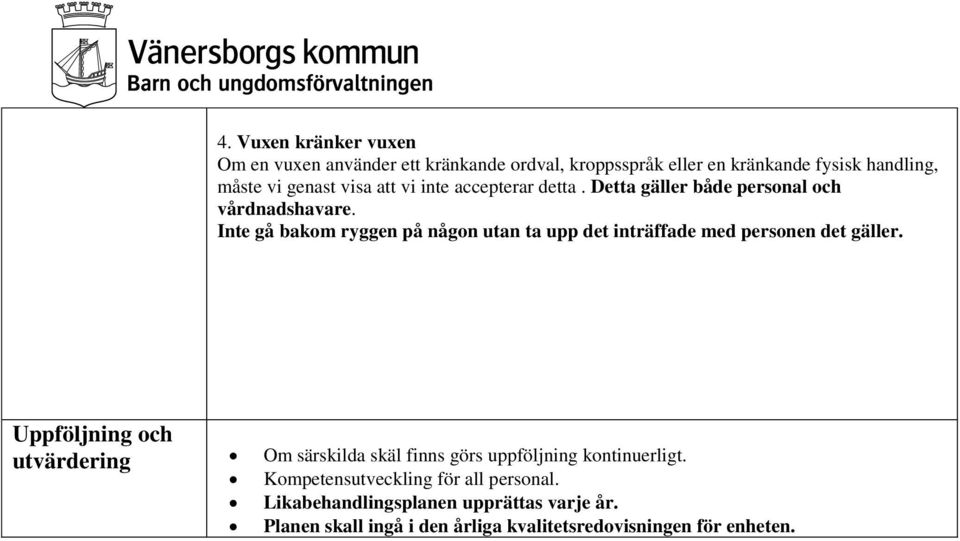 Inte gå bakom ryggen på någon utan ta upp det inträffade med personen det gäller.