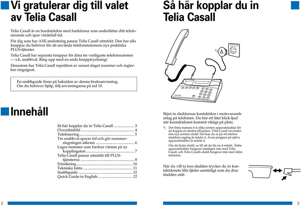 Telia Casall har separata knappar för dina tre vanligaste telefonnummer s.k. snabbval. Ring upp med en enda knapptryckning!