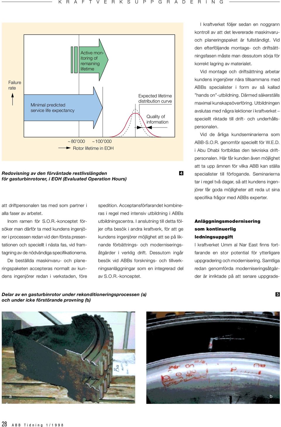 De beställda maskinvaru- och planeringspaketen accepteras normalt av kundens ingenjörer redan i verkstaden, före Active monitoring of remaining lifetime ~80 000 ~100 000 Rotor lifetime in EOH