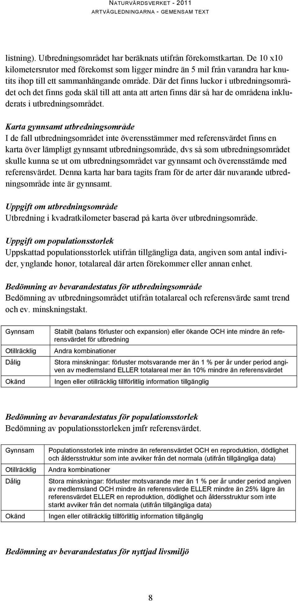 Karta gynnsamt utbredningsområde I de fall utbredningsområdet inte överensstämmer med referensvärdet finns en karta över lämpligt gynnsamt utbredningsområde, dvs så som utbredningsområdet skulle