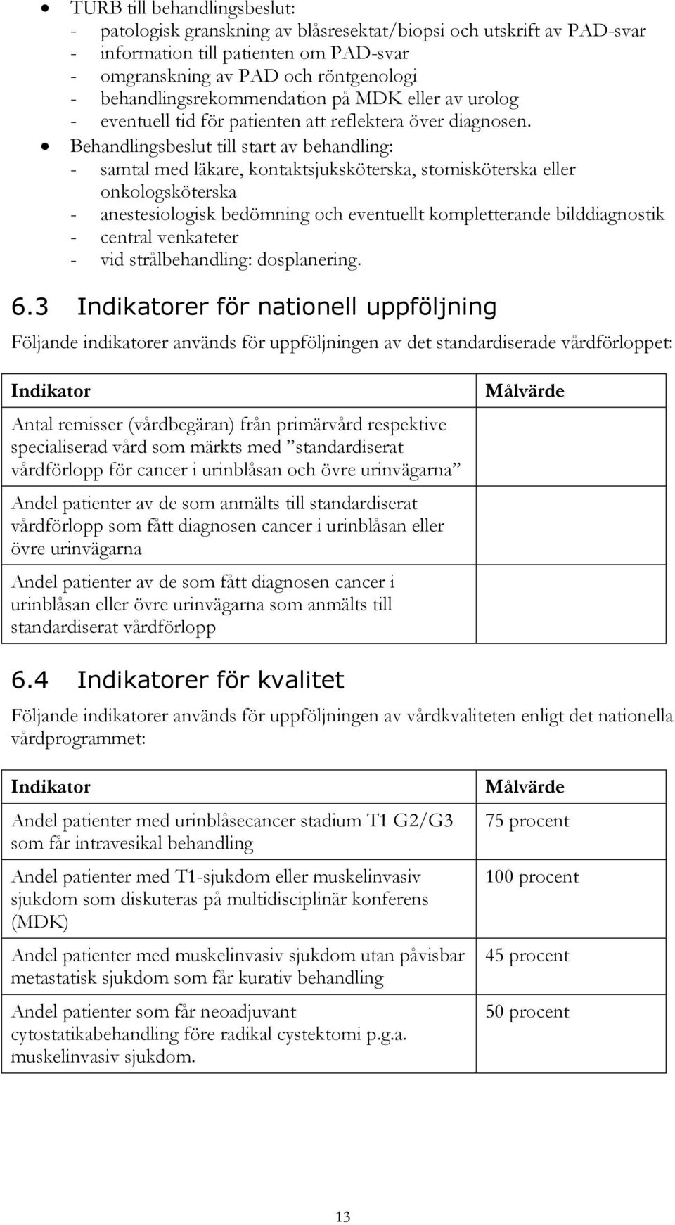 Behandlingsbeslut till start av behandling: samtal med läkare, kontaktsjuksköterska, stomisköterska eller onkologsköterska anestesiologisk bedömning och eventuellt kompletterande bilddiagnostik