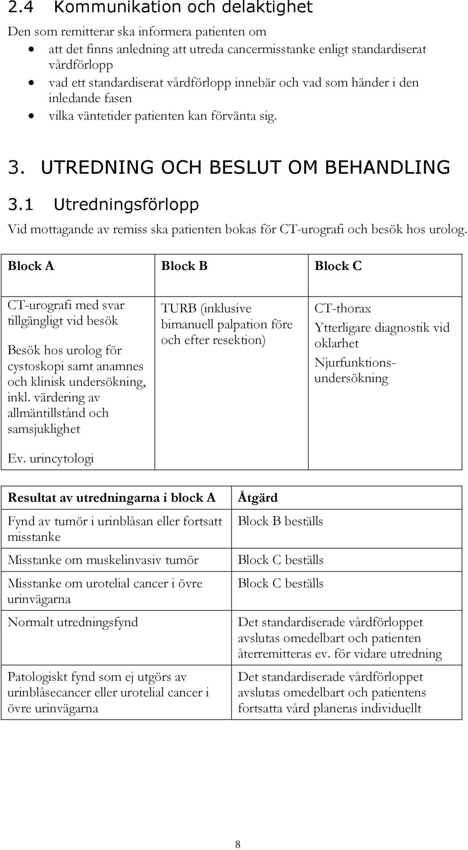 1 Utredningsförlopp Vid mottagande av remiss ska patienten bokas för CT-urografi och besök hos urolog.