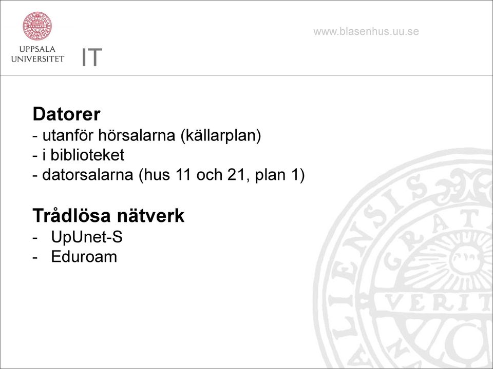 datorsalarna (hus 11 och 21, plan
