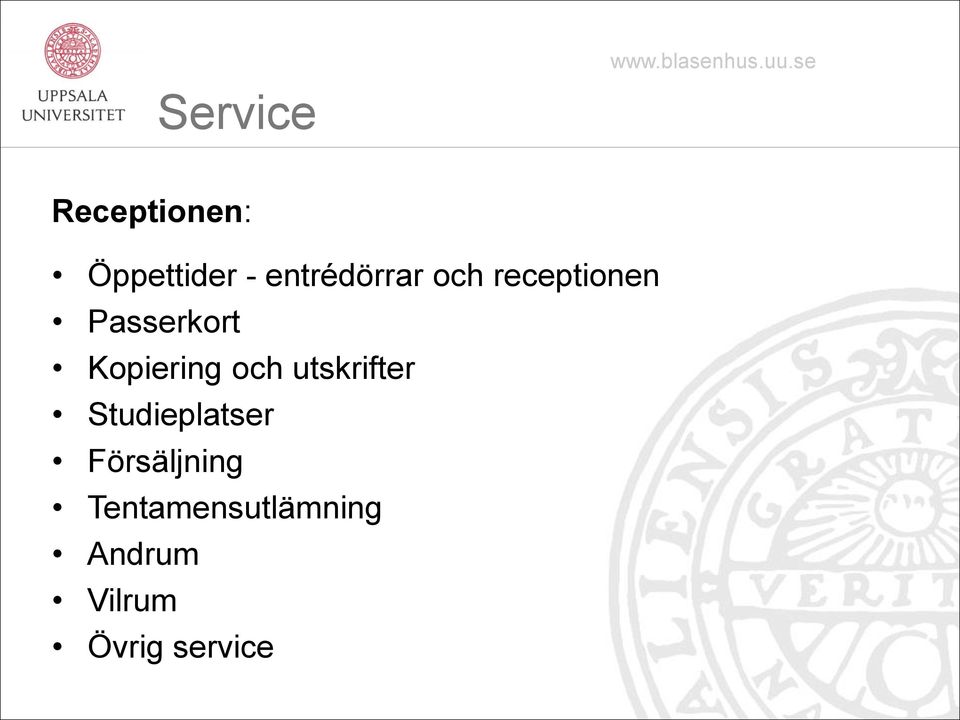 Kopiering och utskrifter Studieplatser