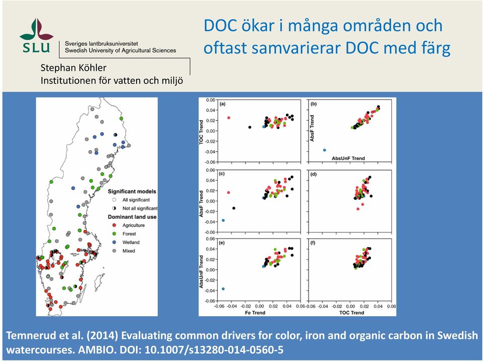 (2014) Evaluating common drivers for color, iron and organic