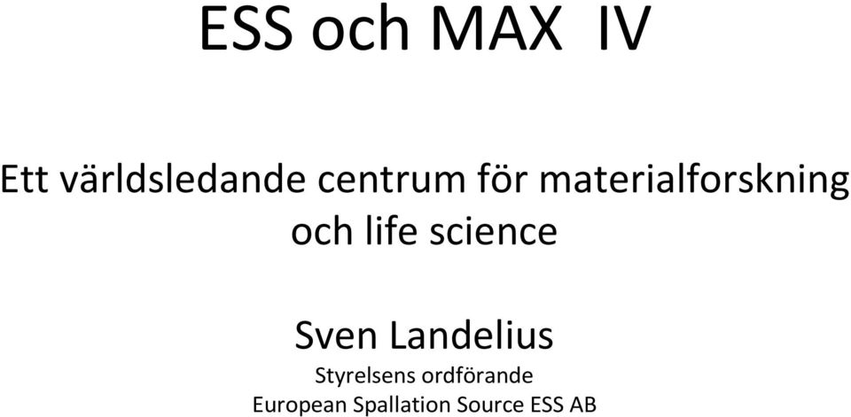 life science Sven Landelius