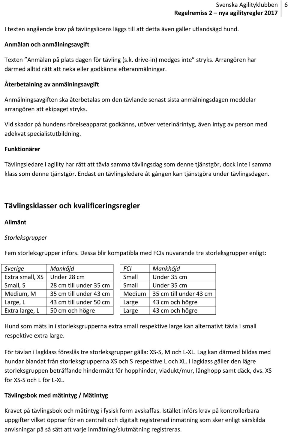 Återbetalning av anmälningsavgift Anmälningsavgiften ska återbetalas om den tävlande senast sista anmälningsdagen meddelar arrangören att ekipaget stryks.
