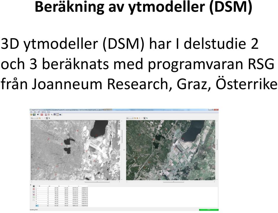 och 3 beräknats med programvaran