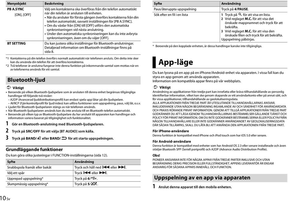 Om du växlar från [ON] till [OFF] utförs den automatiska synkroniseringen vid nästa anslutning. Under den automatiska synkroniseringen kan du inte avbryta synkroniseringen, även om du väjer [OFF].