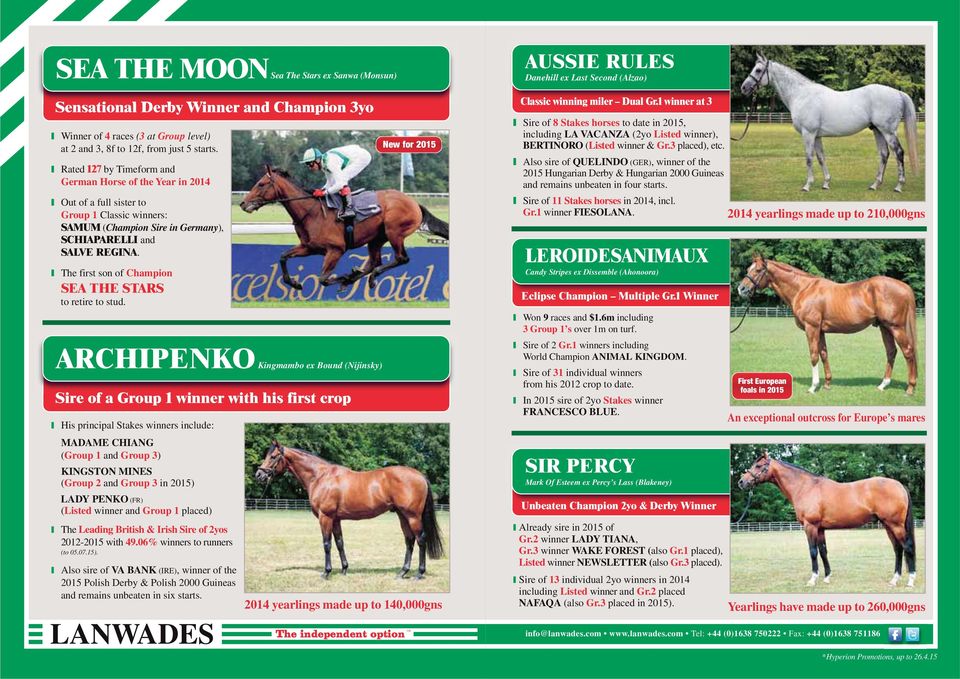 The first son of Champion SEA THE STARS to retire to stud.