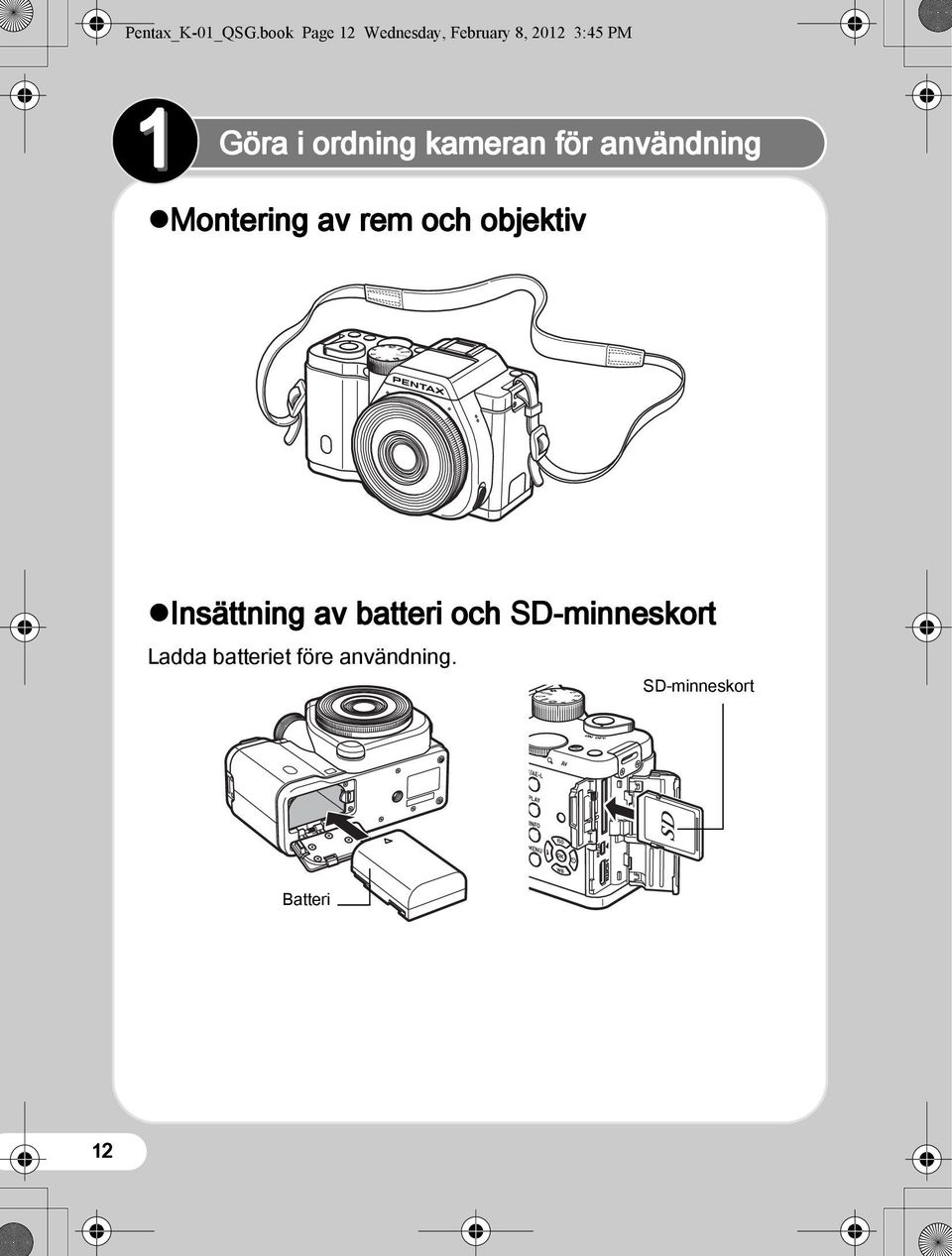 ordning kameran för användning Montering av rem och