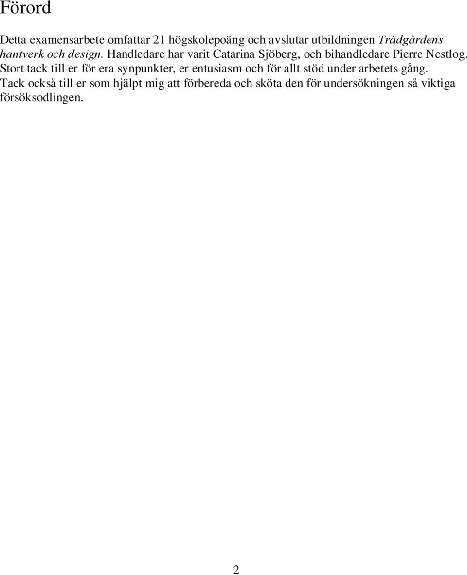Stort tack till er för era synpunkter, er entusiasm och för allt stöd under arbetets gång.