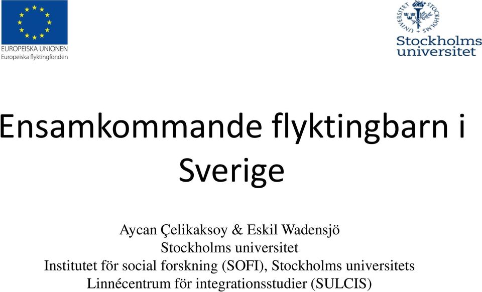 Institutet för social forskning (SOFI), Stockholms