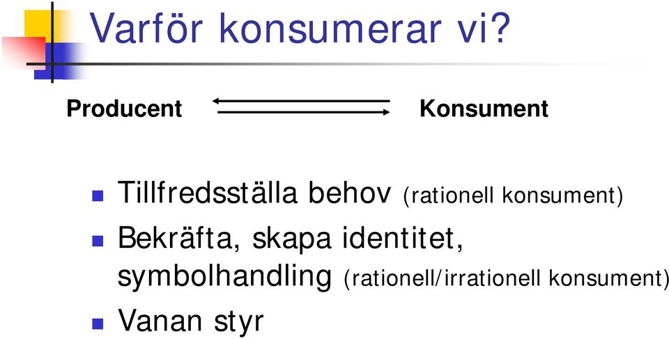 (rationell konsument) Bekräfta, skapa