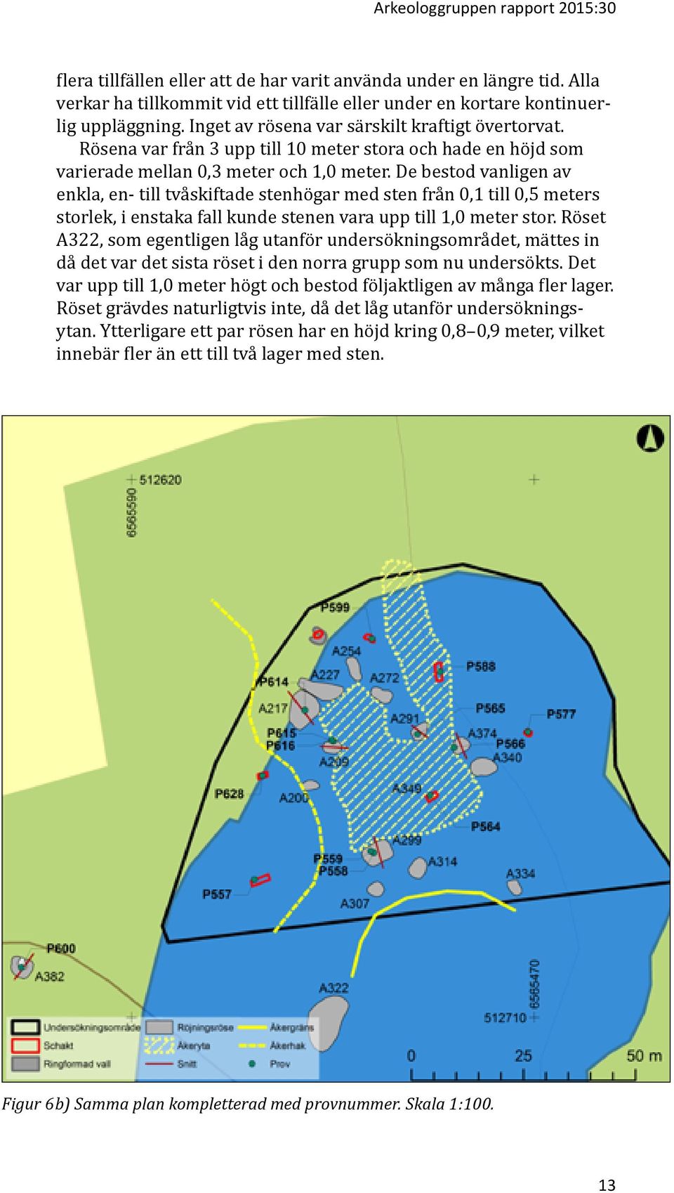 De bestod vanligen av enkla, en- till tvåskiftade stenhögar med sten från 0,1 till 0,5 meters storlek, i enstaka fall kunde stenen vara upp till 1,0 meter stor.