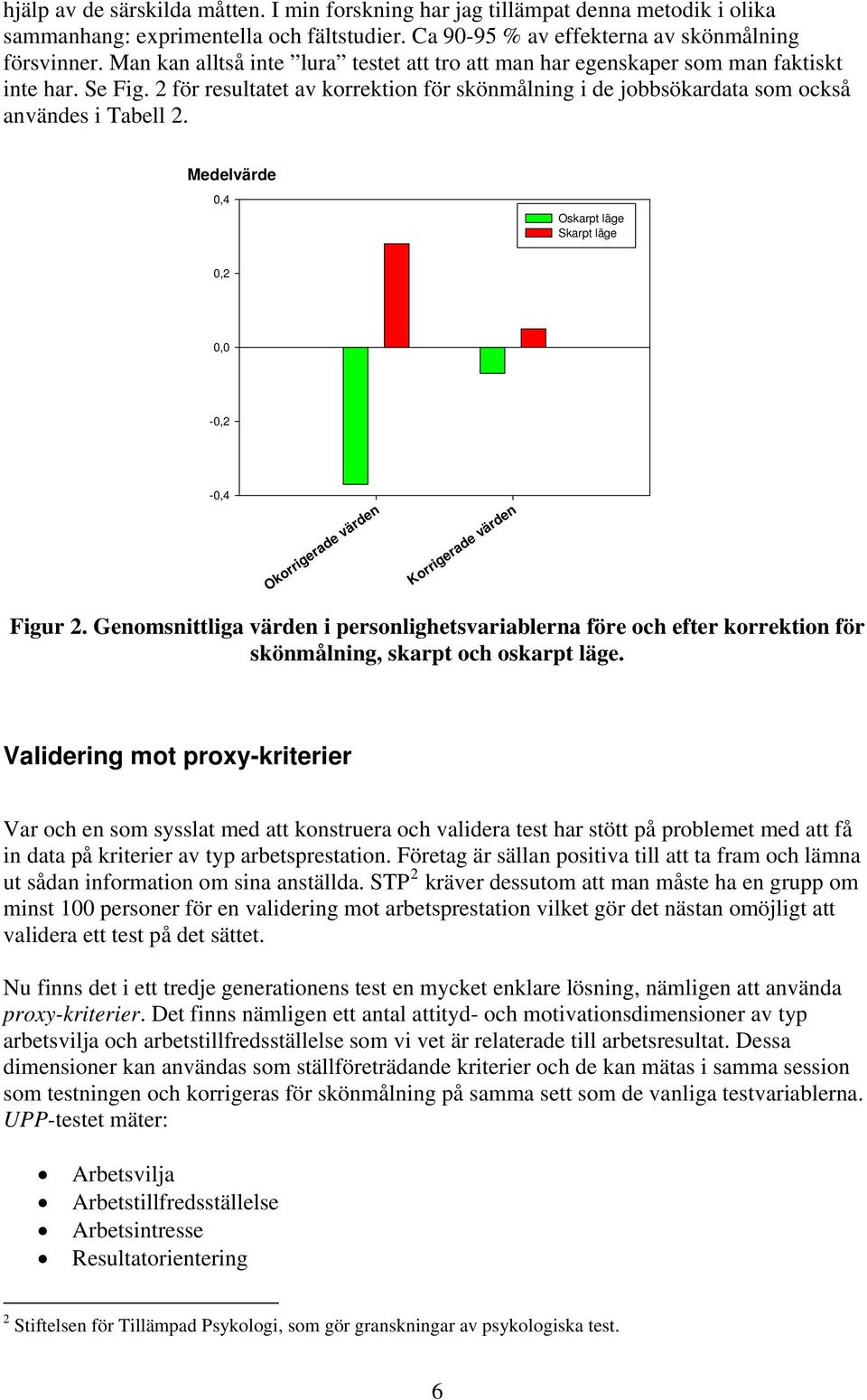 Medelvärde 0,4 Oskarpt läge Skarpt läge 0,2 0,0-0,2-0,4 Okorrigerade värden Korrigerade värden Figur 2.