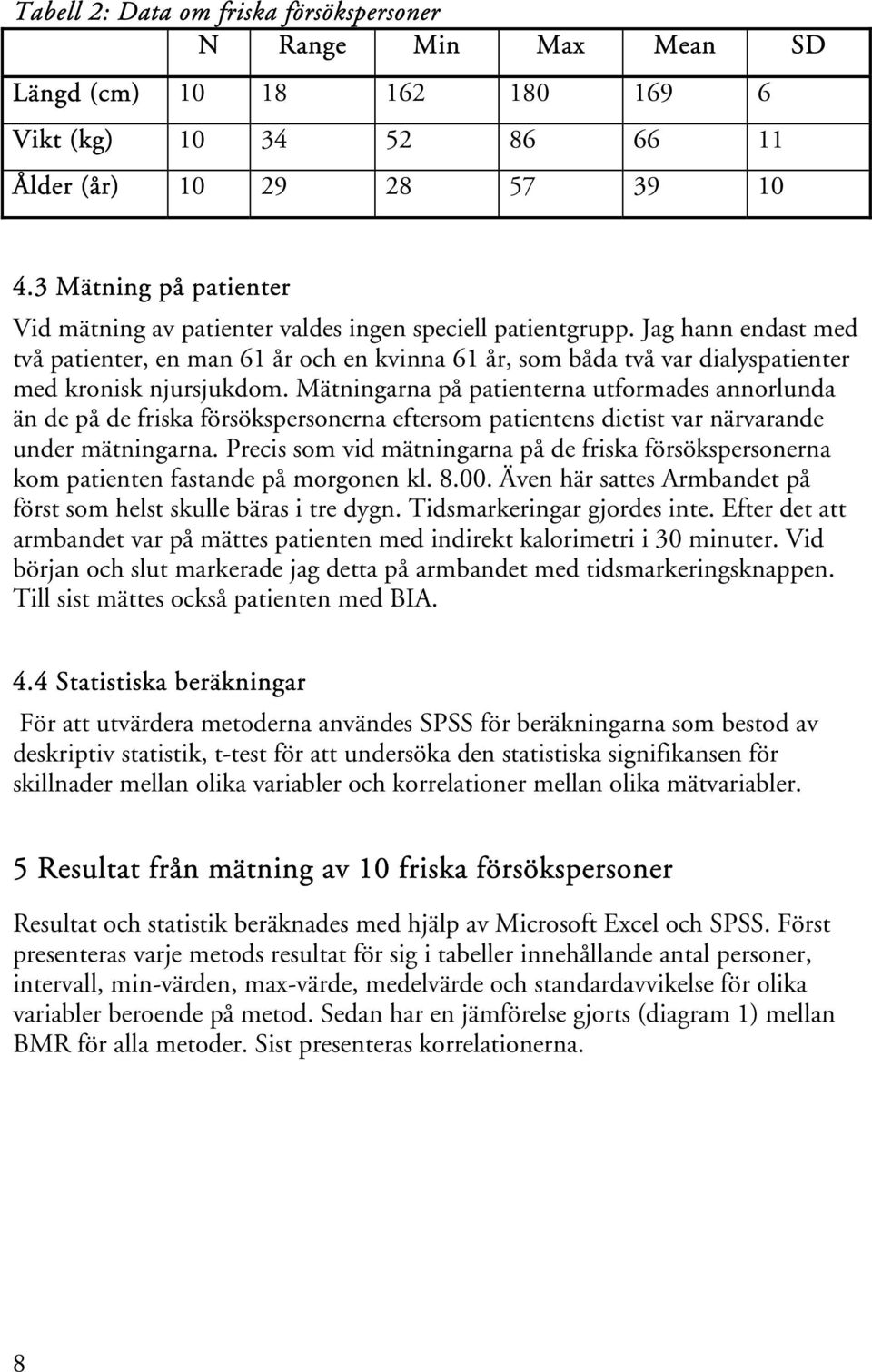Jag hann endast med två patienter, en man 61 år och en kvinna 61 år, som båda två var dialyspatienter med kronisk njursjukdom.