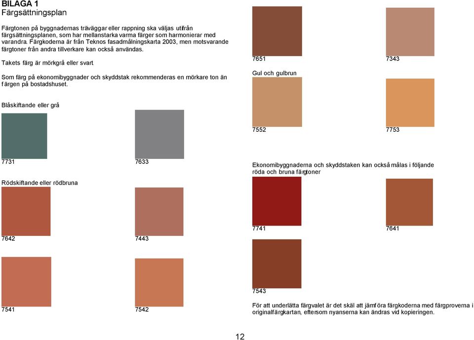 Som färg på ekonomibyggnader och skyddstak rekommenderas en mörkare ton än färgen på bostadshuset.