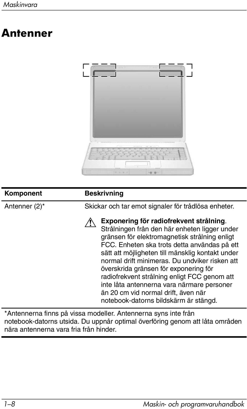 Enheten ska trots detta användas på ett sätt att möjligheten till mänsklig kontakt under normal drift minimeras.