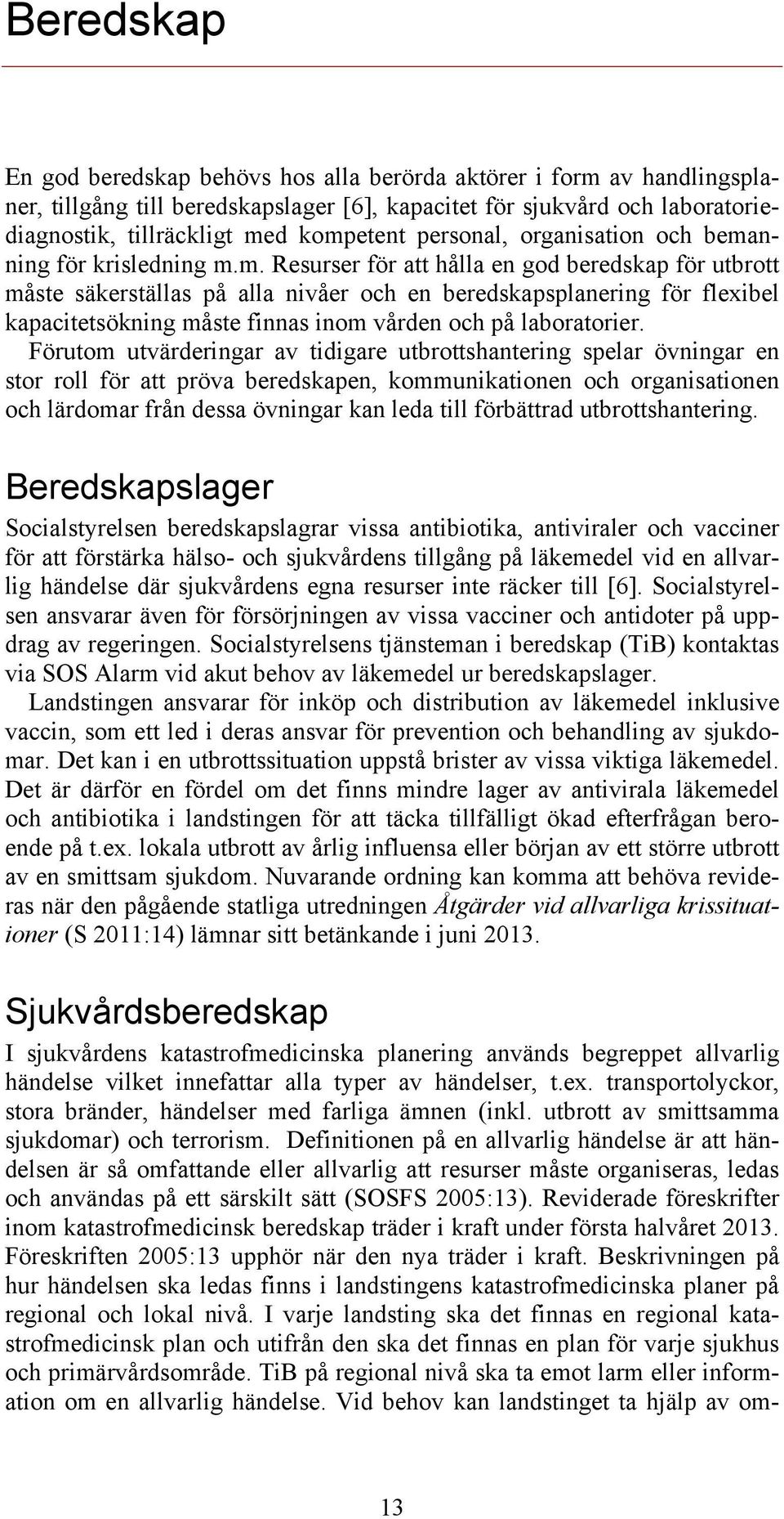 nning för krisledning m.