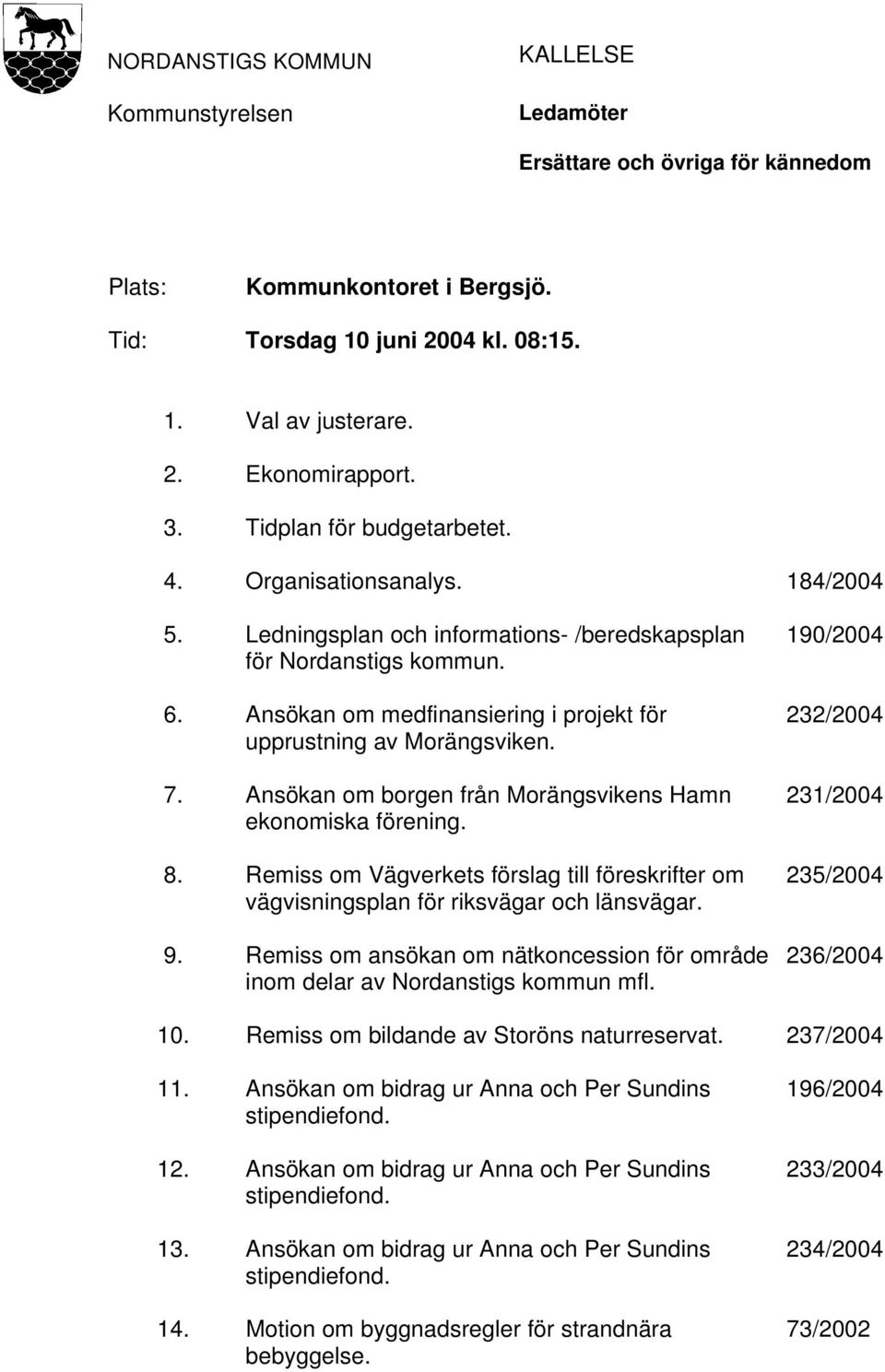 Ansökan om medfinansiering i projekt för upprustning av Morängsviken. 7. Ansökan om borgen från Morängsvikens Hamn ekonomiska förening. 8.