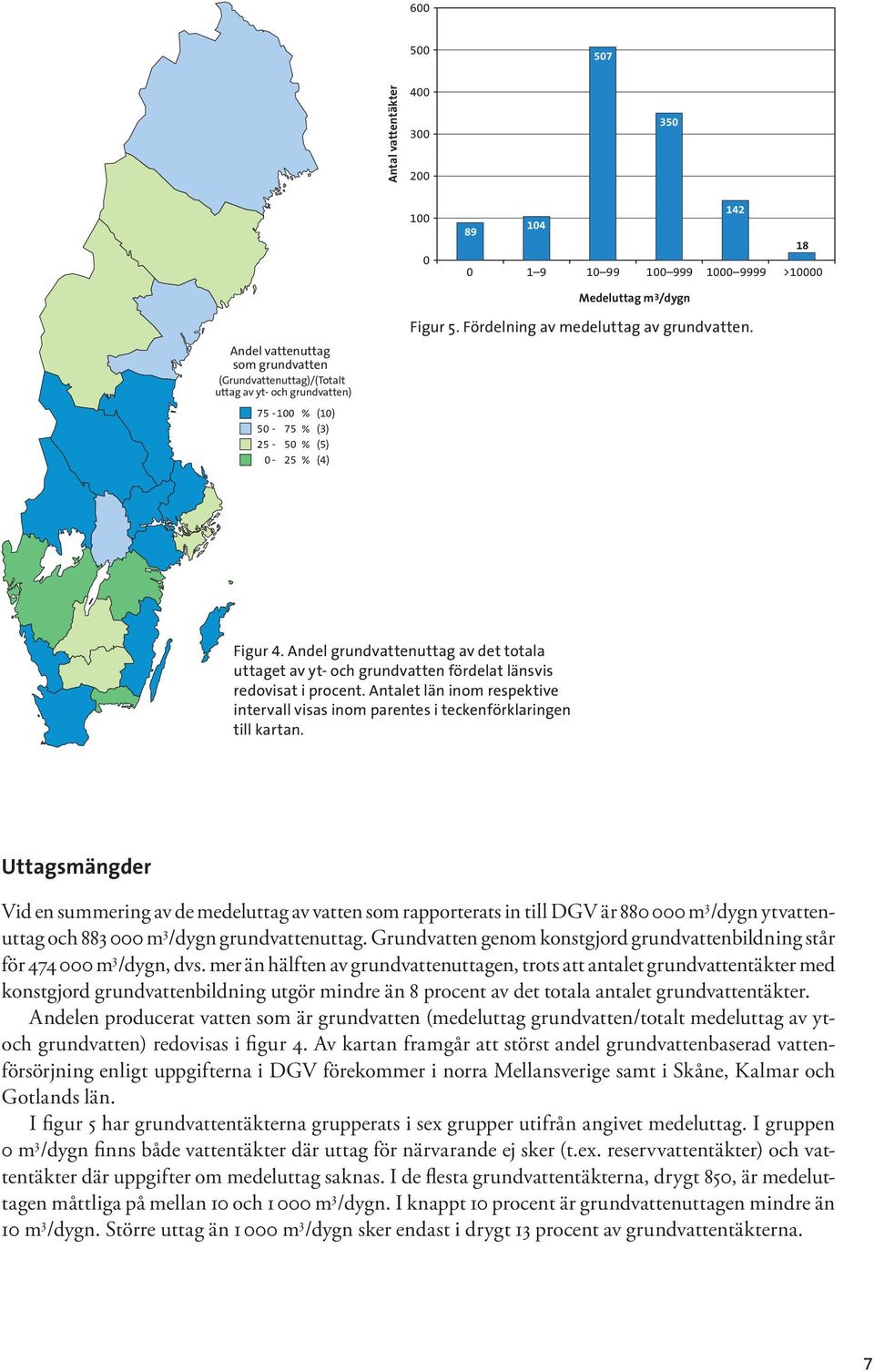 Antalet län inom respektive intervall visas inom parentes i teckenförklaringen till kartan.