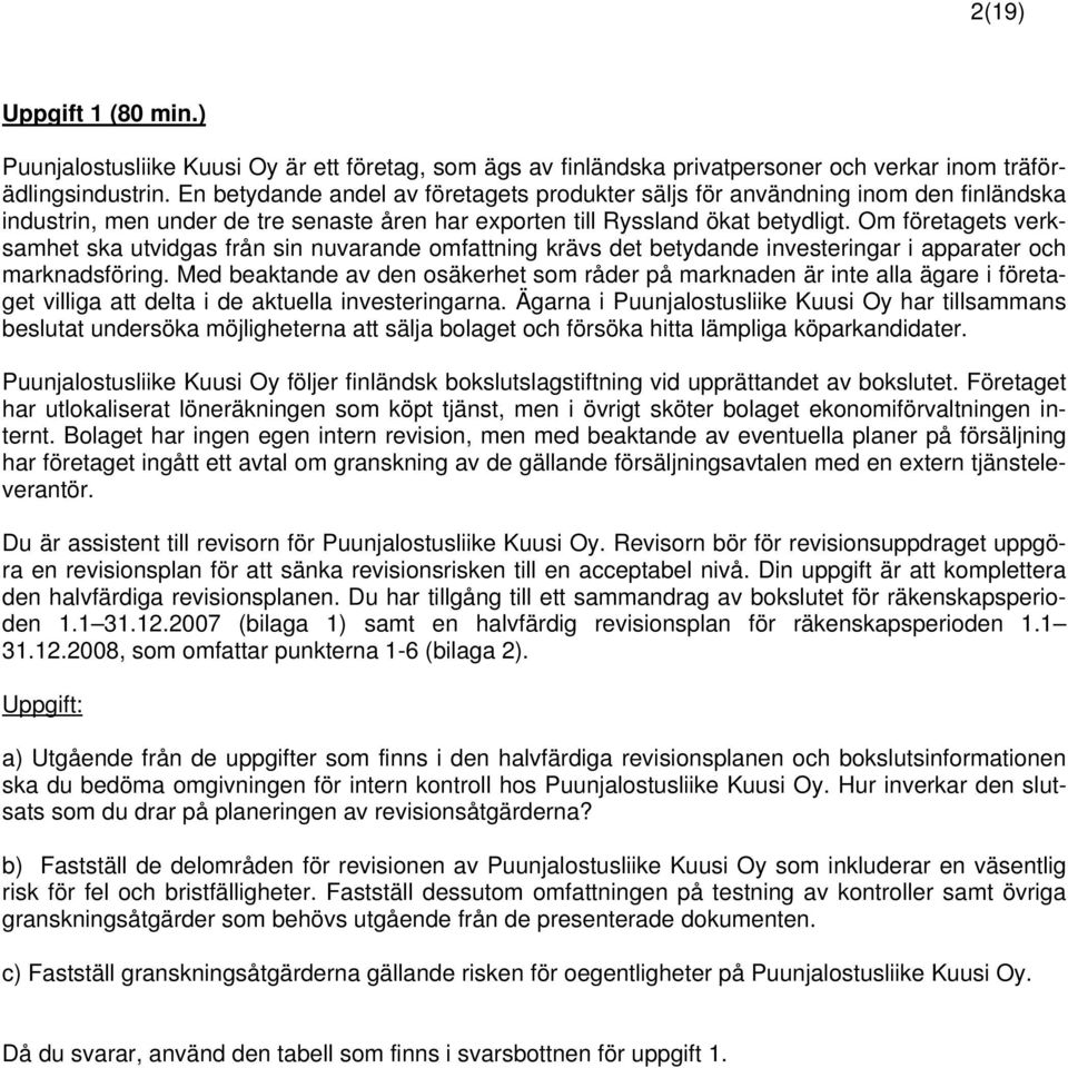 Om företagets verksamhet ska utvidgas från sin nuvarande omfattning krävs det betydande investeringar i apparater och marknadsföring.