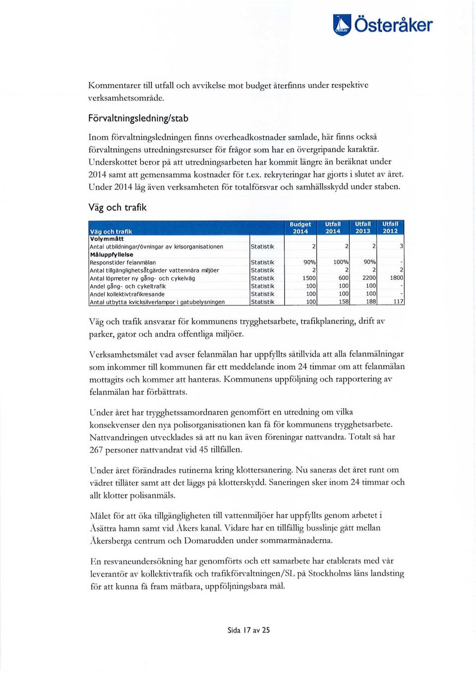 Underskottet beror på att utredningsarbeten har kommit längre än beräknat under 2014 samt att gemensamma kostnader för t.ex. rekryteringar har gjorts i slutet av året.