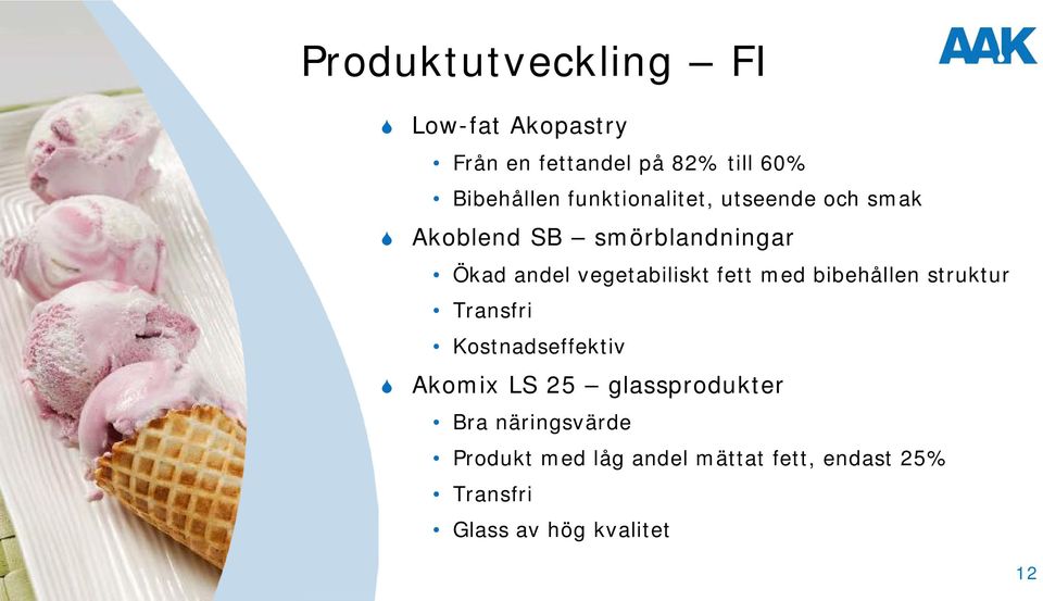 fett med bibehållen struktur Transfri Kostnadseffektiv Akomix LS 25 glassprodukter Bra