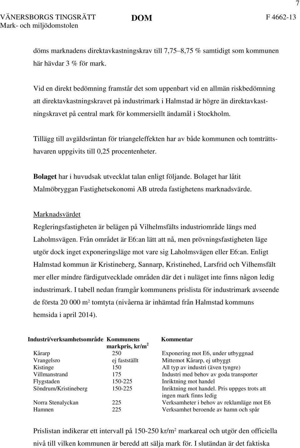 kommersiellt ändamål i Stockholm. Tillägg till avgäldsräntan för triangeleffekten har av både kommunen och tomträttshavaren uppgivits till 0,25 procentenheter.