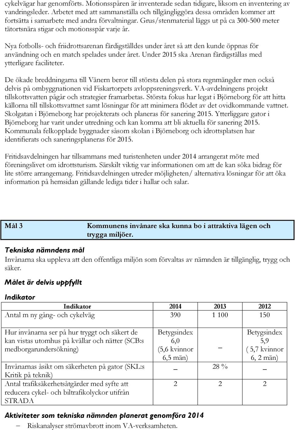 Grus/stenmaterial läggs ut på ca 300-500 meter tätortsnära stigar och motionsspår varje år.