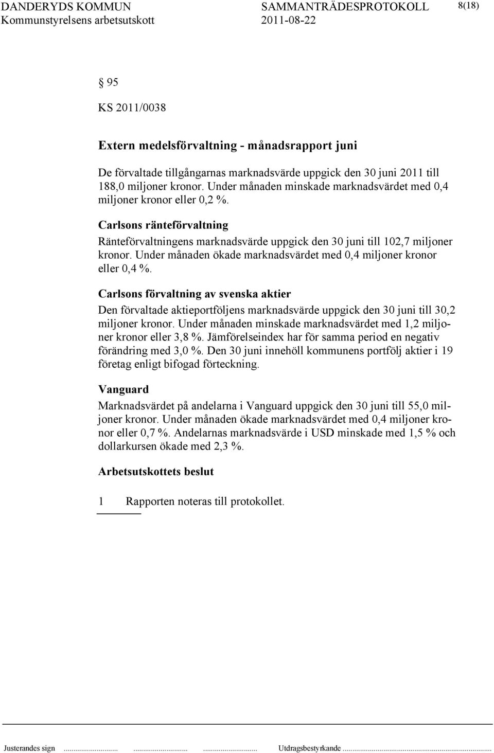 Under månaden ökade marknadsvärdet med 0,4 miljoner kronor eller 0,4 %.