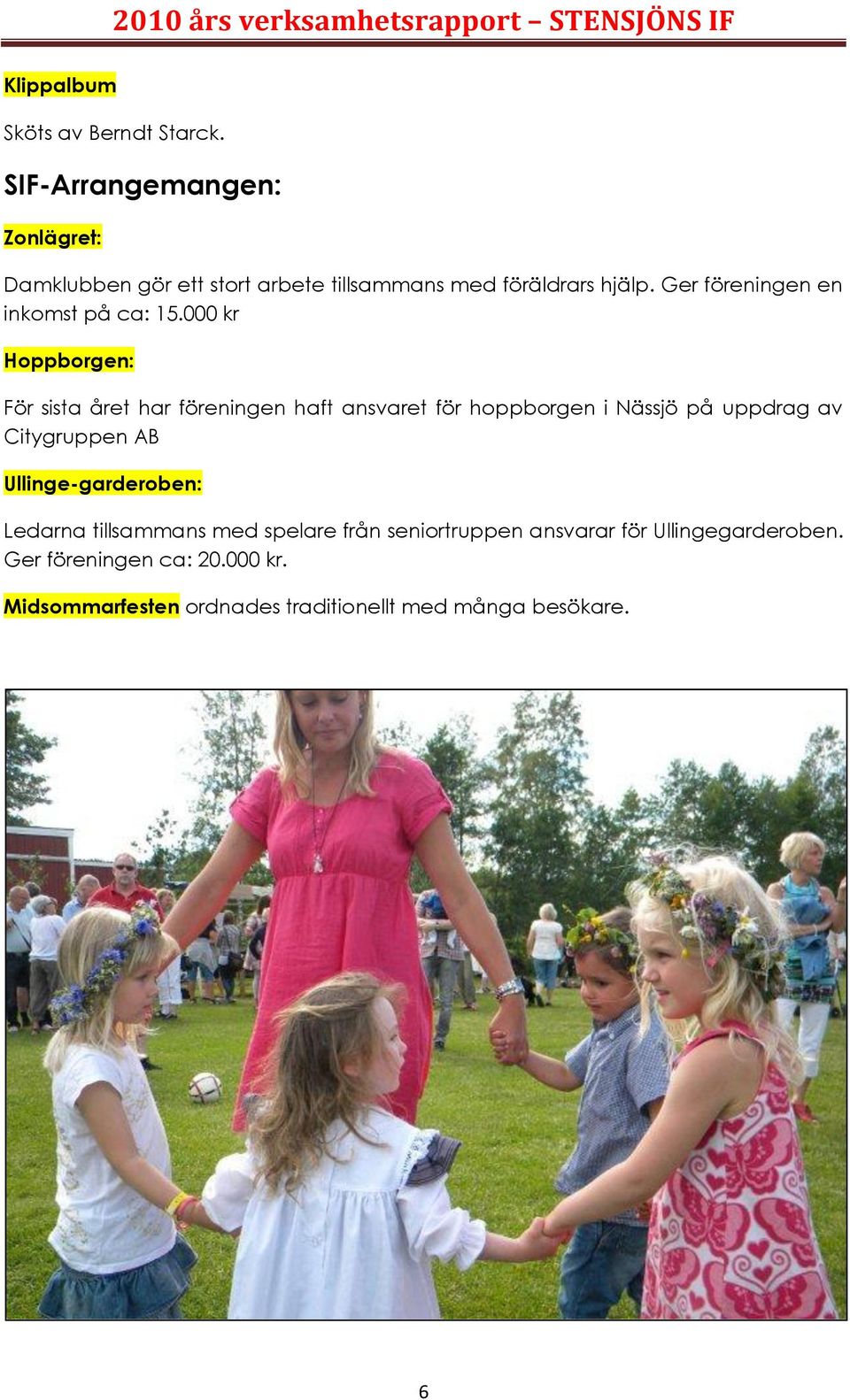 Ger föreningen en inkomst på ca: 15.