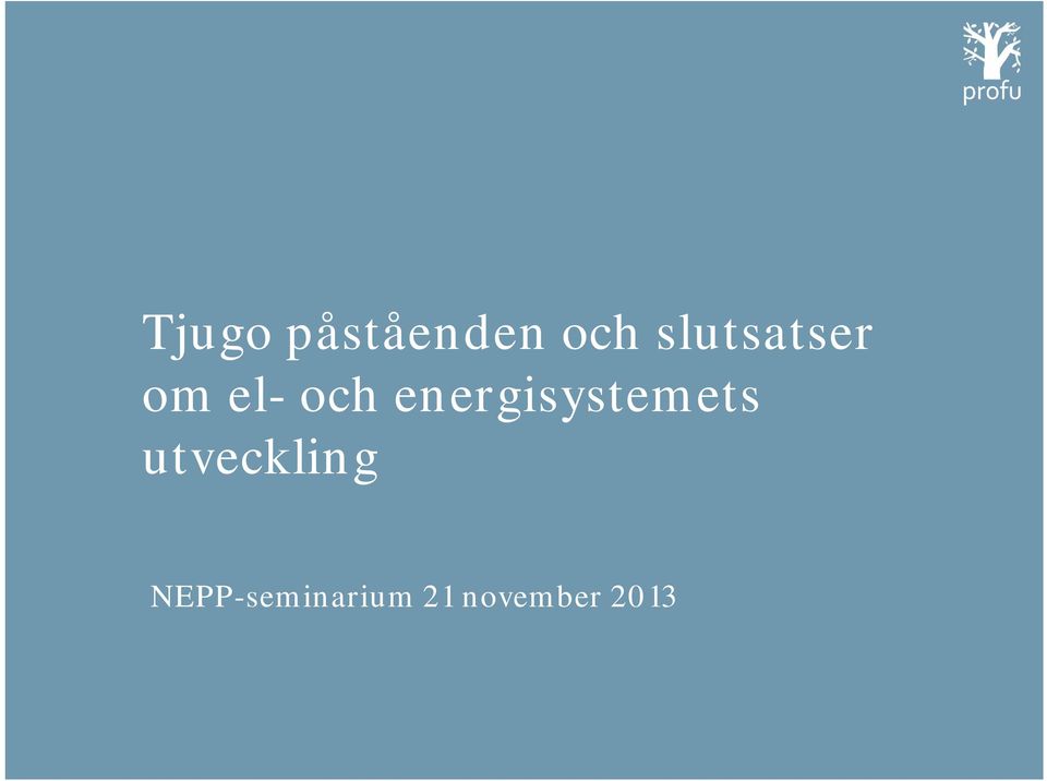 energisystemets