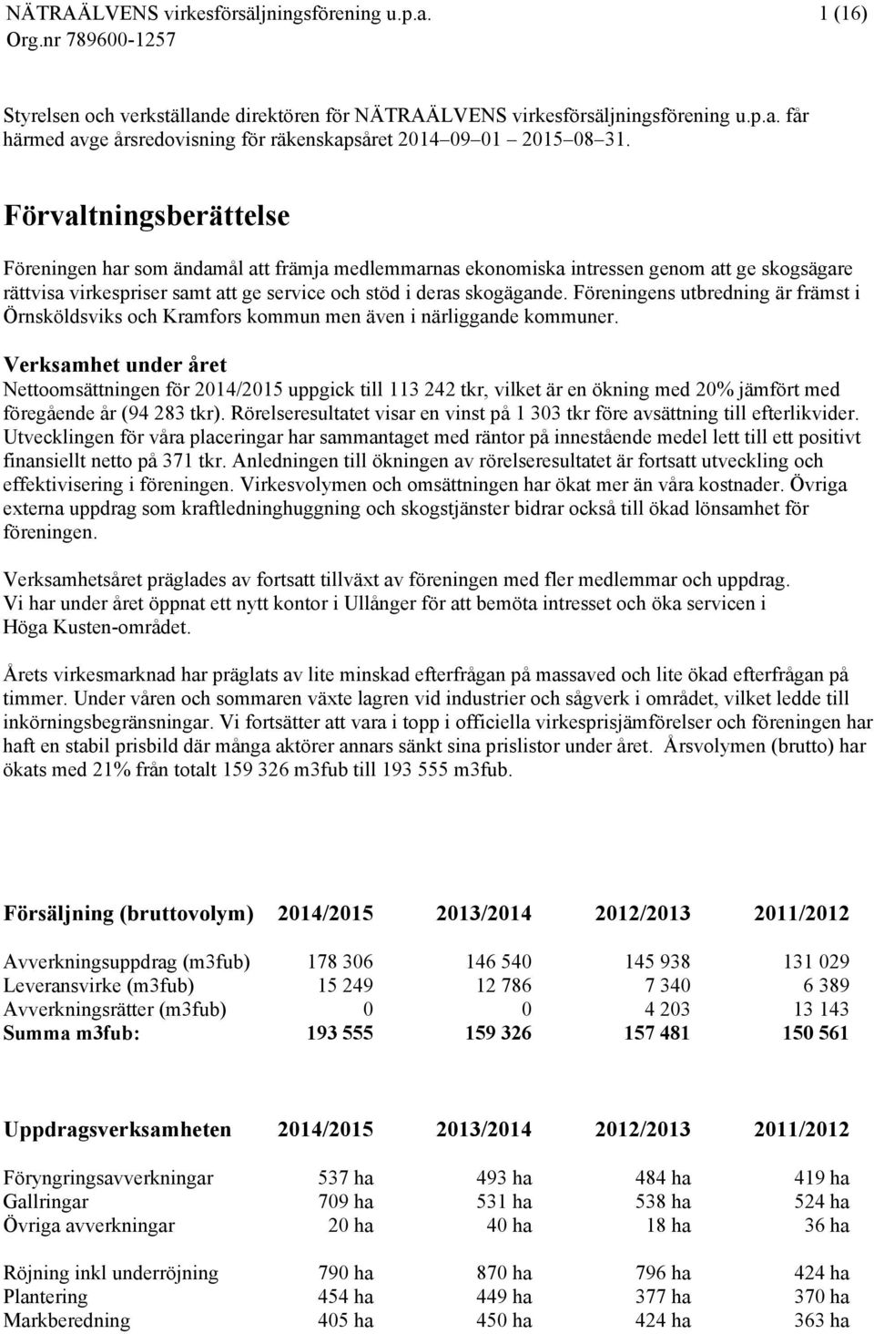 Föreningens utbredning är främst i Örnsköldsviks och Kramfors kommun men även i närliggande kommuner.