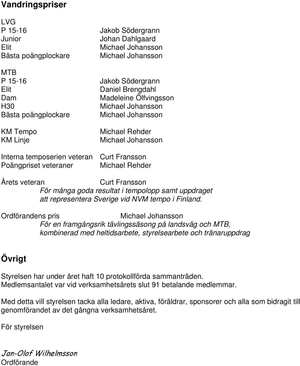 representera Sverige vid NVM tempo i Finland.