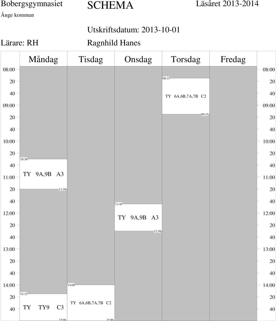 9A,9B A3 TY 9A,9B A3 TY 6A,6B,7A,7B C2 11: