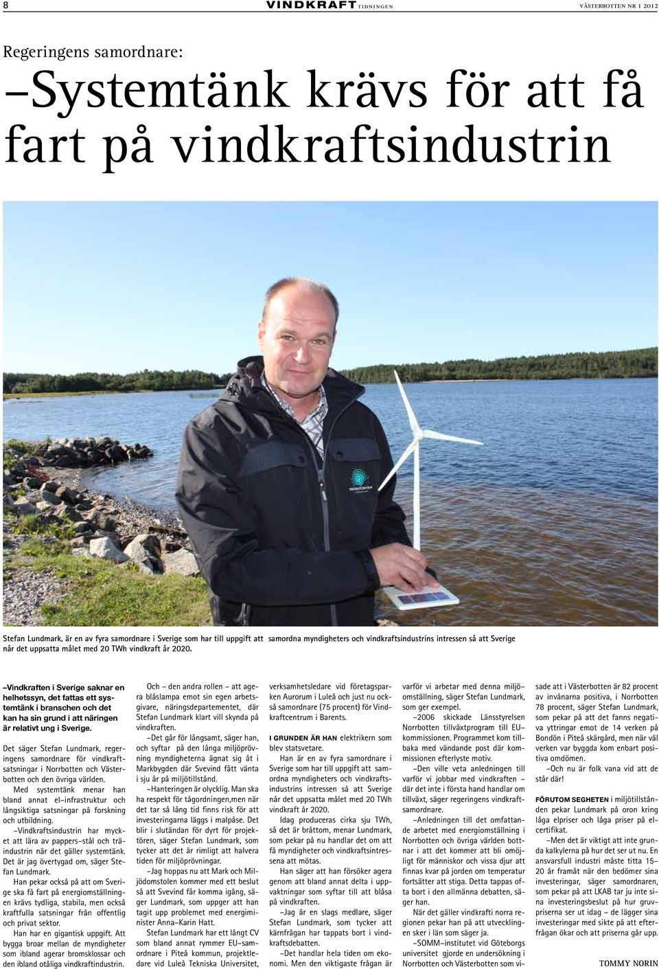 Vindkraften i Sverige saknar en helhetssyn, det fattas ett systemtänk i branschen och det kan ha sin grund i att näringen är relativt ung i Sverige.