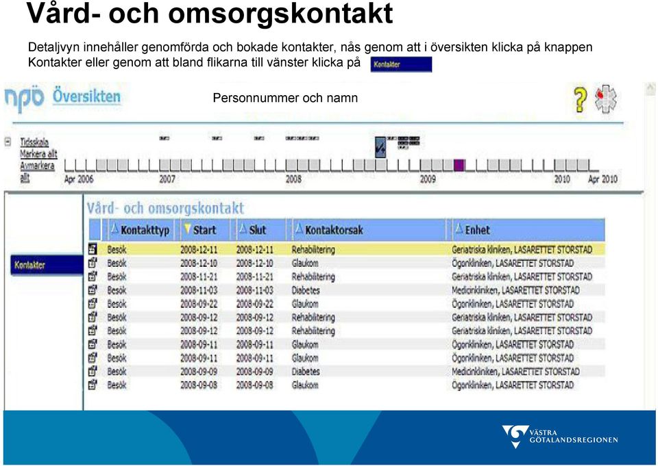 i översikten klicka på knappen Kontakter eller