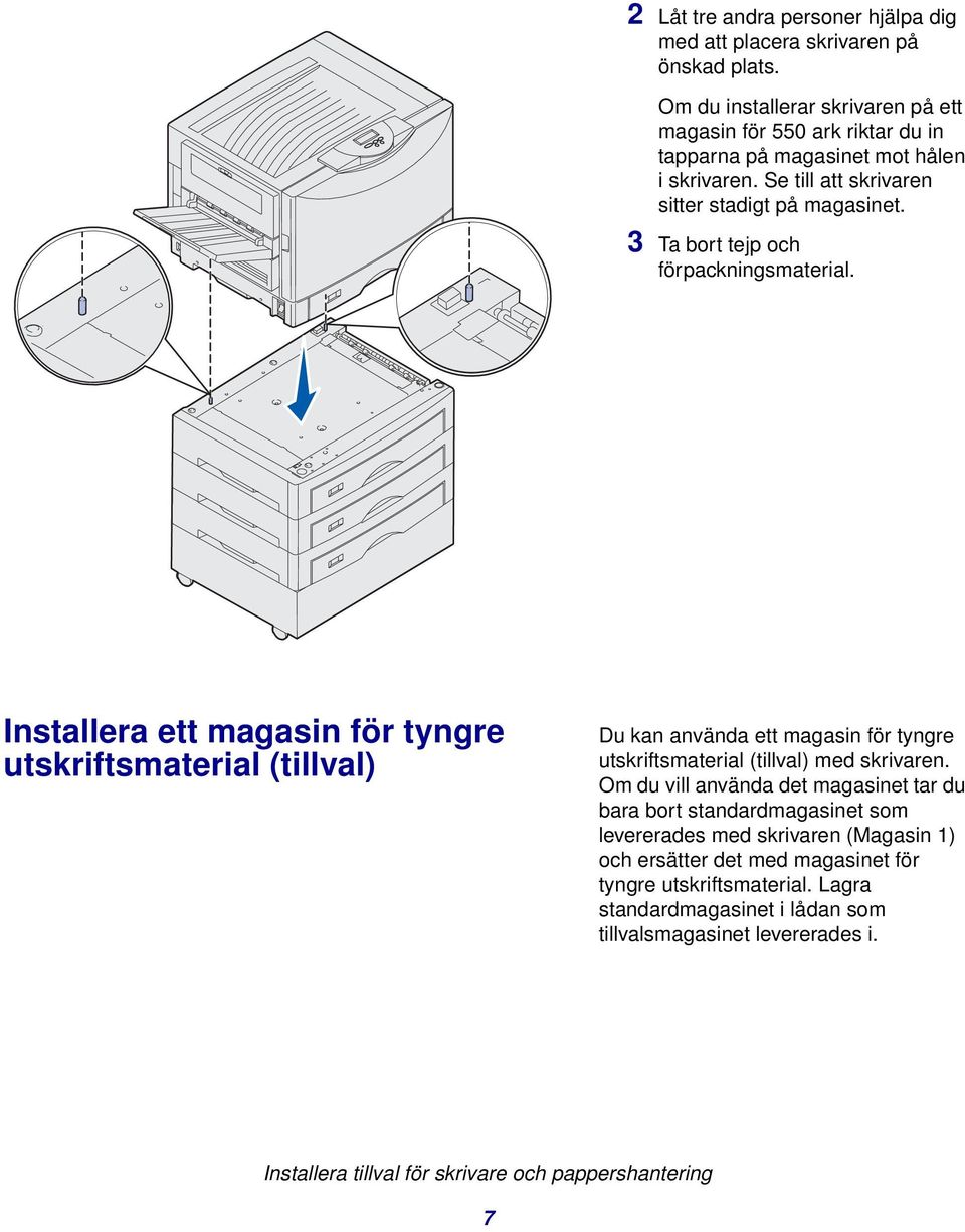 3 Ta bort tejp och förpackningsmaterial.