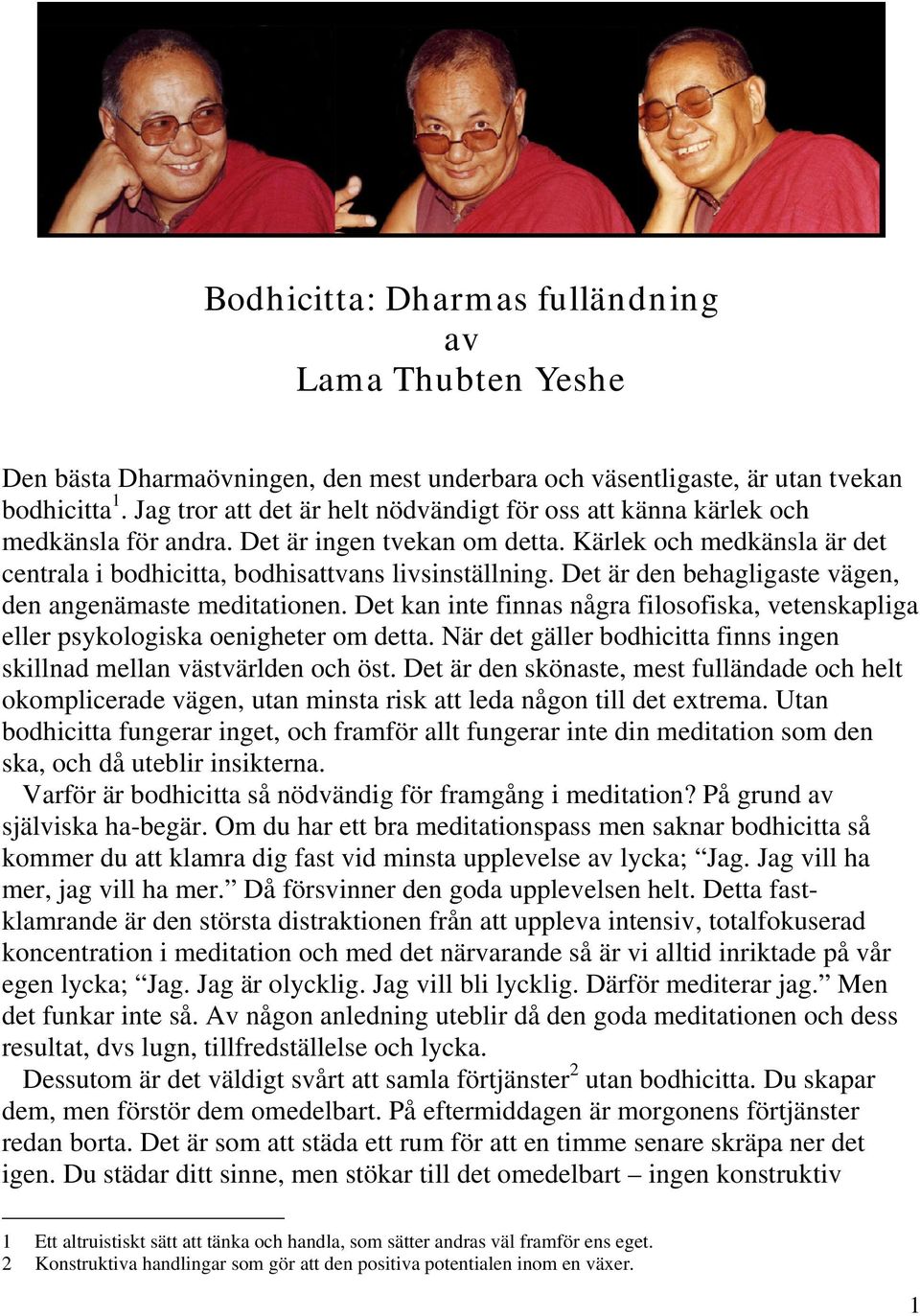 Det är den behagligaste vägen, den angenämaste meditationen. Det kan inte finnas några filosofiska, vetenskapliga eller psykologiska oenigheter om detta.