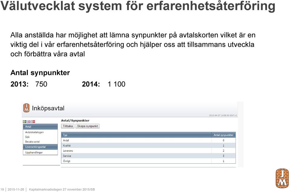 erfarenhetsåterföring och hjälper oss att tillsammans utveckla och förbättra