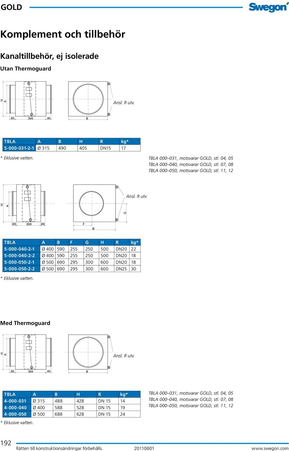 G A 60 300 60 F TA A F G R * 5-000-040-2-1 Ø 400 590 255 250 500 DN20 22 5-000-040-2-2 Ø 400 590 255 250 500 DN20 18 5-000-050-2-1 Ø 500 690 295 300 600 DN20 18 5-000-050-2-2 Ø 500 690 295 300 600