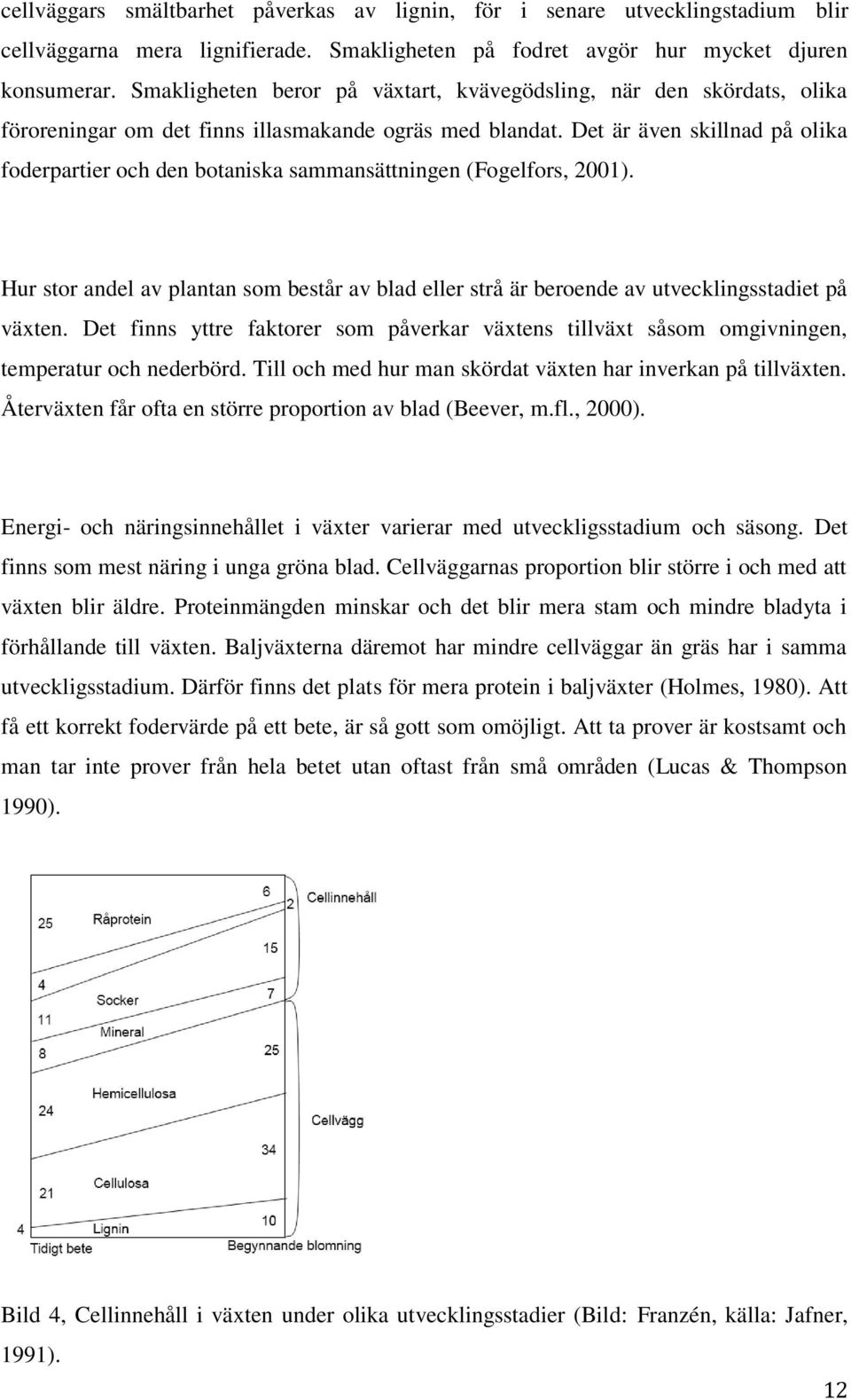 Det är även skillnad på olika foderpartier och den botaniska sammansättningen (Fogelfors, 2001). Hur stor andel av plantan som består av blad eller strå är beroende av utvecklingsstadiet på växten.