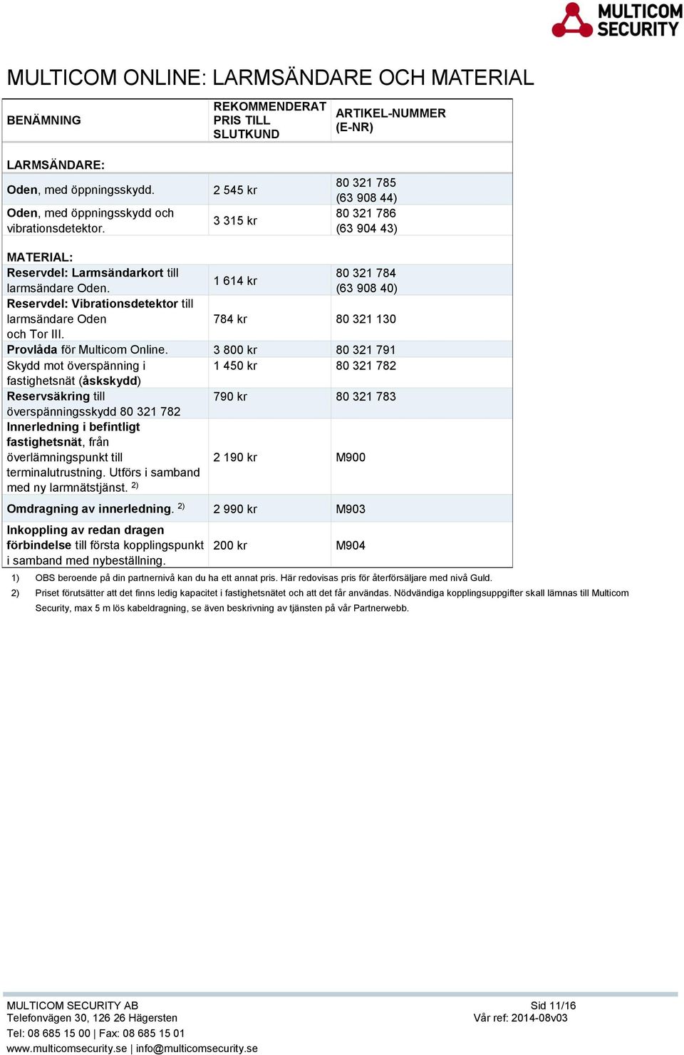 1 614 kr 80 321 784 (63 908 40) 784 kr 80 321 130 Provlåda för Multicom Online.