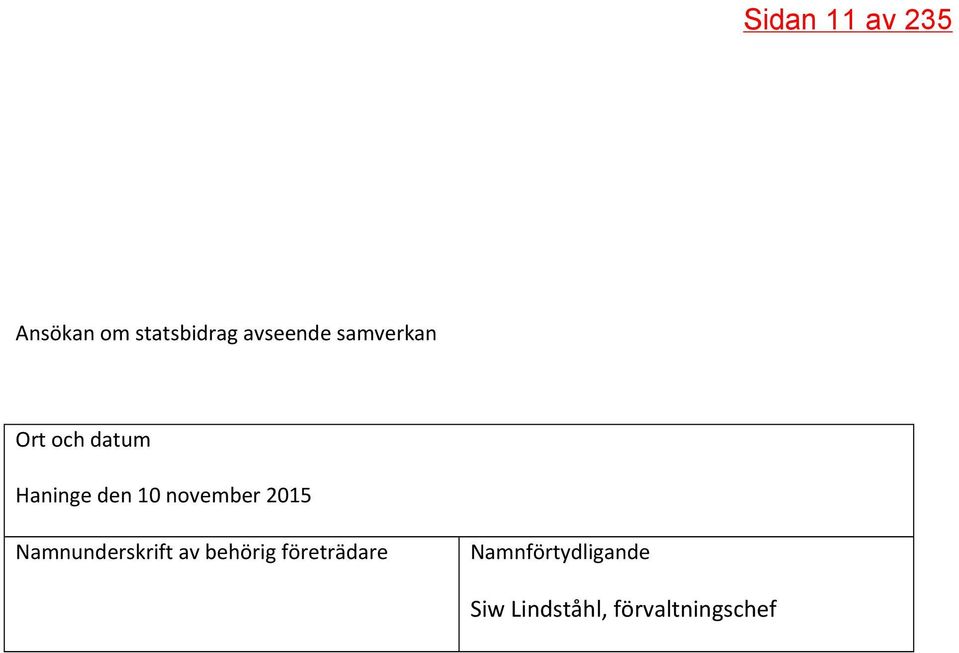 2015 Namnunderskrift av behörig företrädare