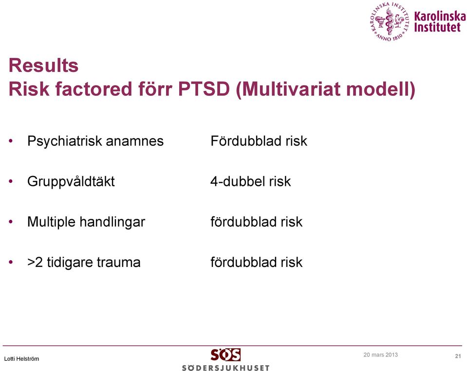 Gruppvåldtäkt 4-dubbel risk Multiple handlingar